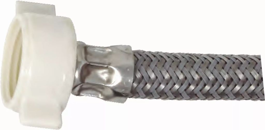 MANGUERA PARA WC FLEXIBLE DE A INOX/POLIPROPILENO 40CM SALIDA 1/2"X1/2" TUERCA PLASTICA (POLIACERO), MIBER