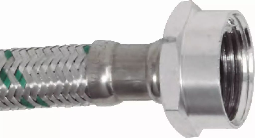 MANGUERA PARA FREGADERO FLEXIBLE DE ALUMINIO 100CM SALIDA 1/2"X1/2" TUERCA DE ALUMINIO (ULTRA Q), MIBER