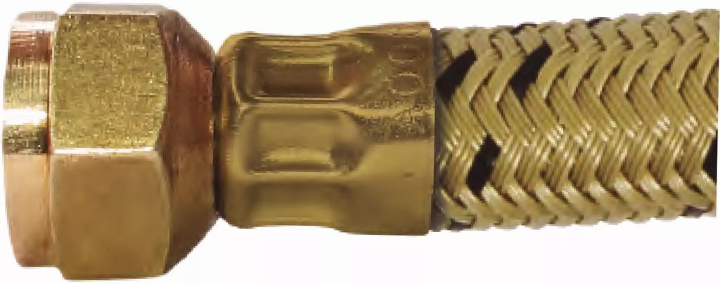 MANGUERA PARA GAS FLEXIBLE DE MONOFILAMENTO POLIPROPILENO 300CM SALIDA 3/8"X3/8" (VINIGAS DORADA), MIBER