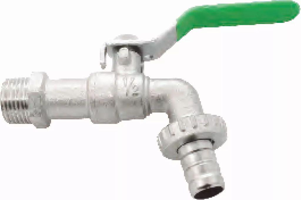 LLAVE PARA JARDIN 1/2" LATON NIQUELADO 1/4 DE VUELTA, MIBER