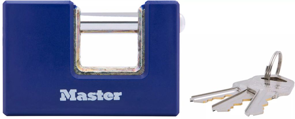 CANDADO PARA CORTINA DE LATON 75 MM LLAVE ESTANDAR RECUBIERTO, MASTER LOCK