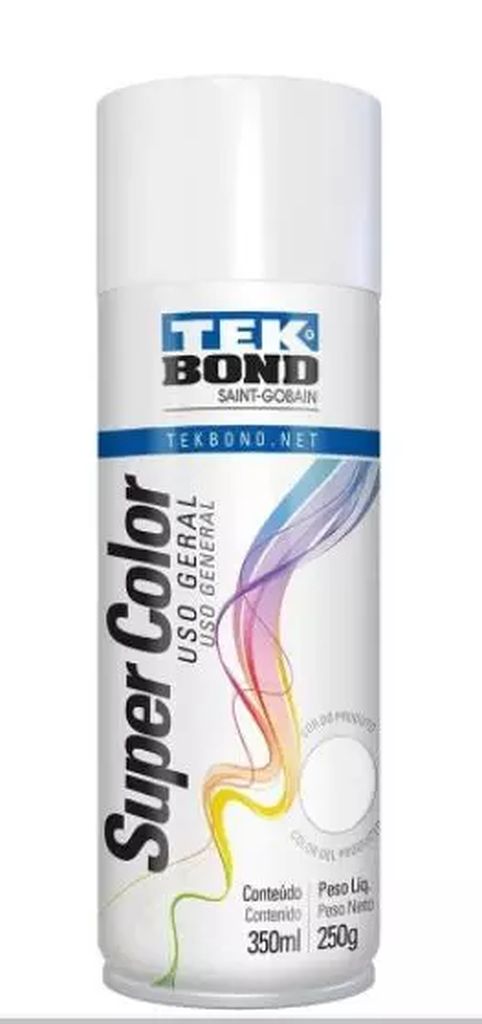 PINTURA EN AEROSOL USO GENERAL SUPER COLOR 350ML BLANCO BRILLANTE, TEKBOND