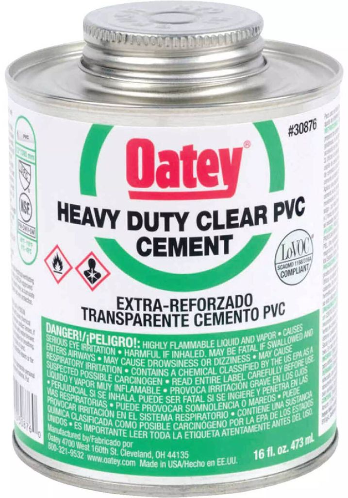 CEMENTO P/PVC 473ML (16 OZ.) TRANSPARENTE EXTRA REFORZADO (HEAVY DUTY CLEAR), OATEY