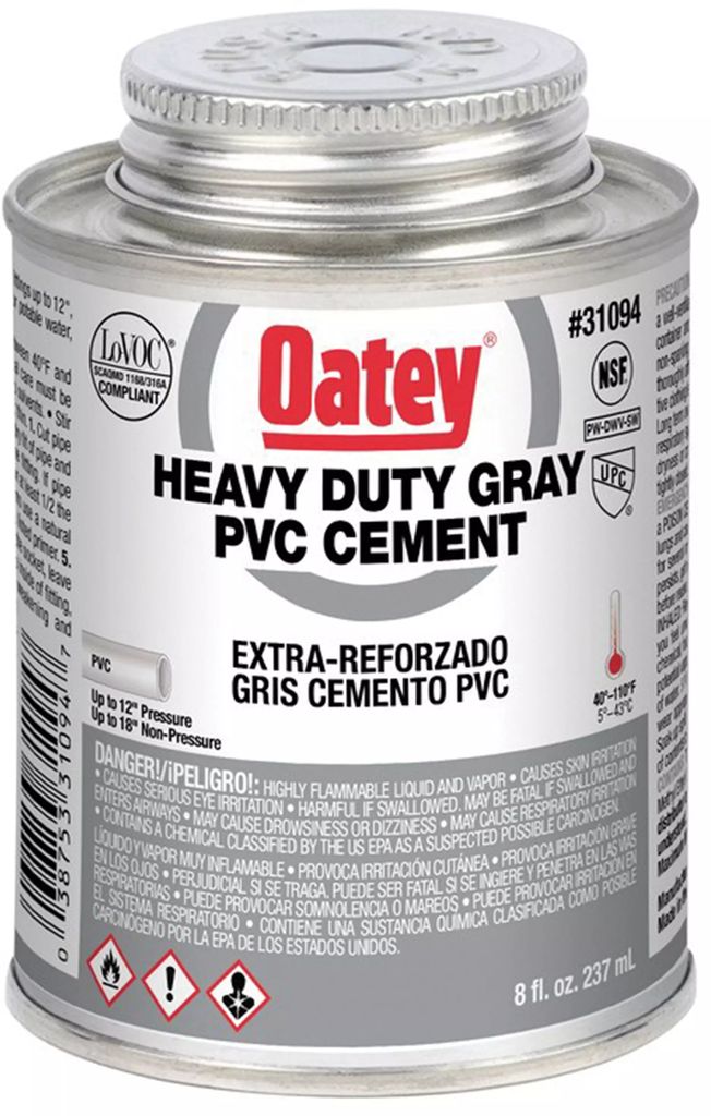 CEMENTO PARA PVC 237 ML (8 OZ) GRIS EXTRA REFORZADO ETIQUETA GRIS, OATEY