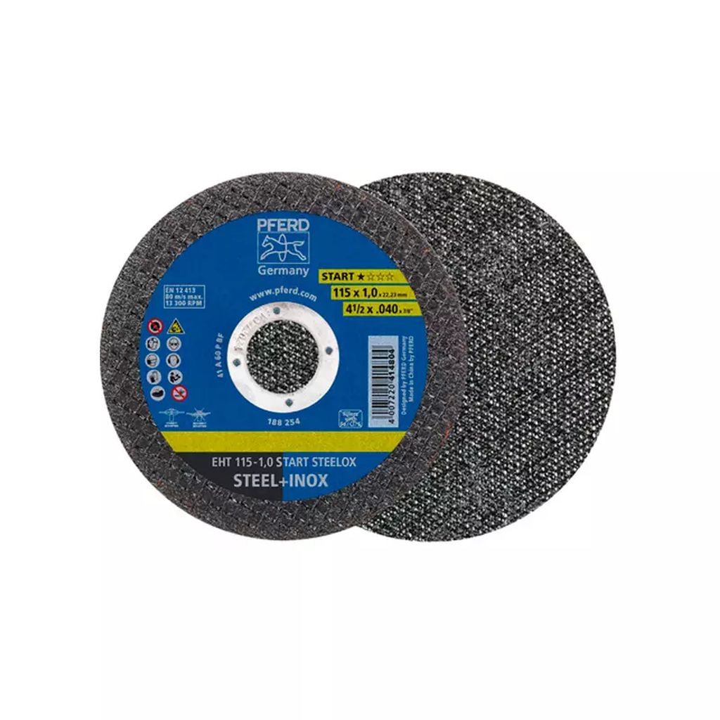 DISCO PARA CORTE DE ACERO INOXIDABLE 4.1/2"X1MMX 7/8" START STEELOX (EHT 115-1.0 ), PFERD
