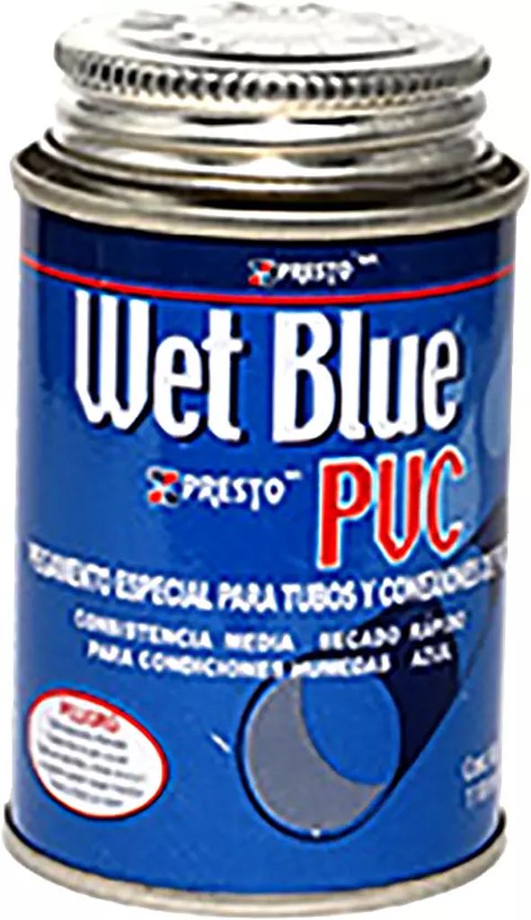 CEMENTO PARA PVC AZUL 118ML WET BLUE, PRESTO