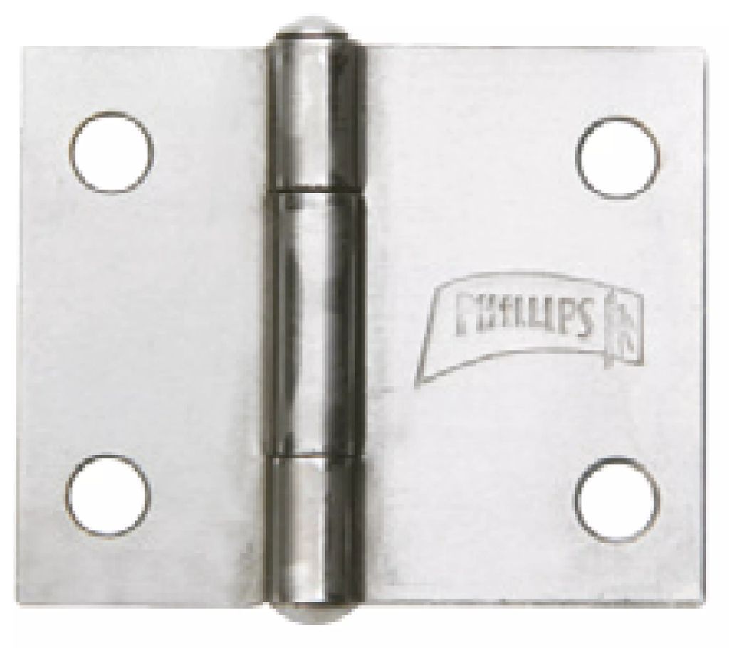 BISAGRA LIGERA RECTANGULAR 1" X 1.1/16" (25MM X 27MM) ACERO PULIDO CON TORNILLOS, PHILLIPS