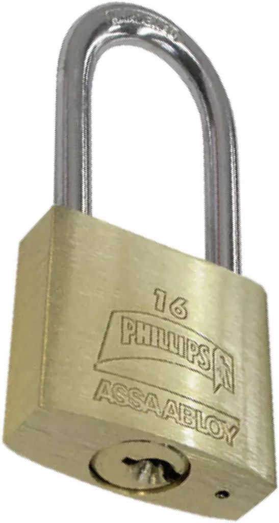 CANDADO DE LATON 30MM GANCHO LARGO, PHILLIPS