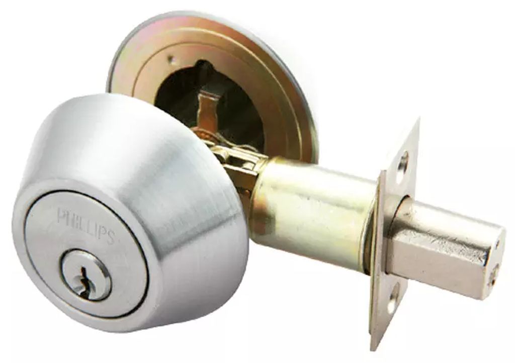 CERROJO DE SEGURIDAD LLAVE/MARIPOSA CROMO MATE, PHILLIPS