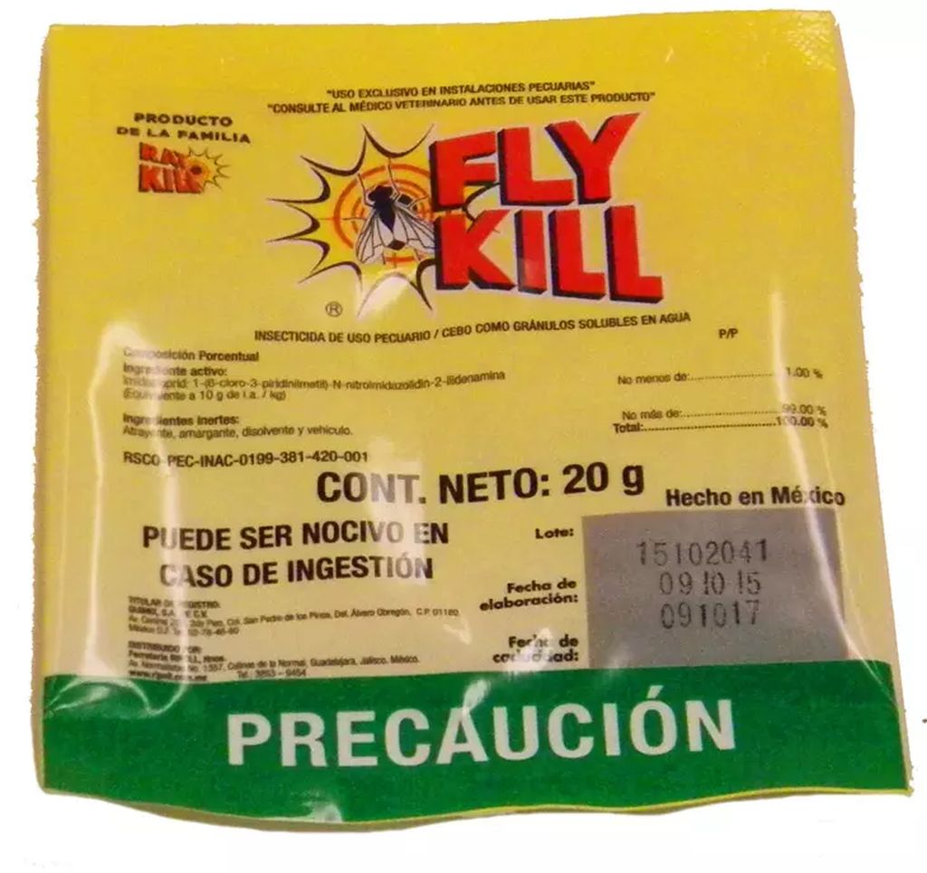 INSECTICIDA PARA MOSCAS EN PERLAS EN SOBRE 20 GR FLY-KILL, RAT-KILL