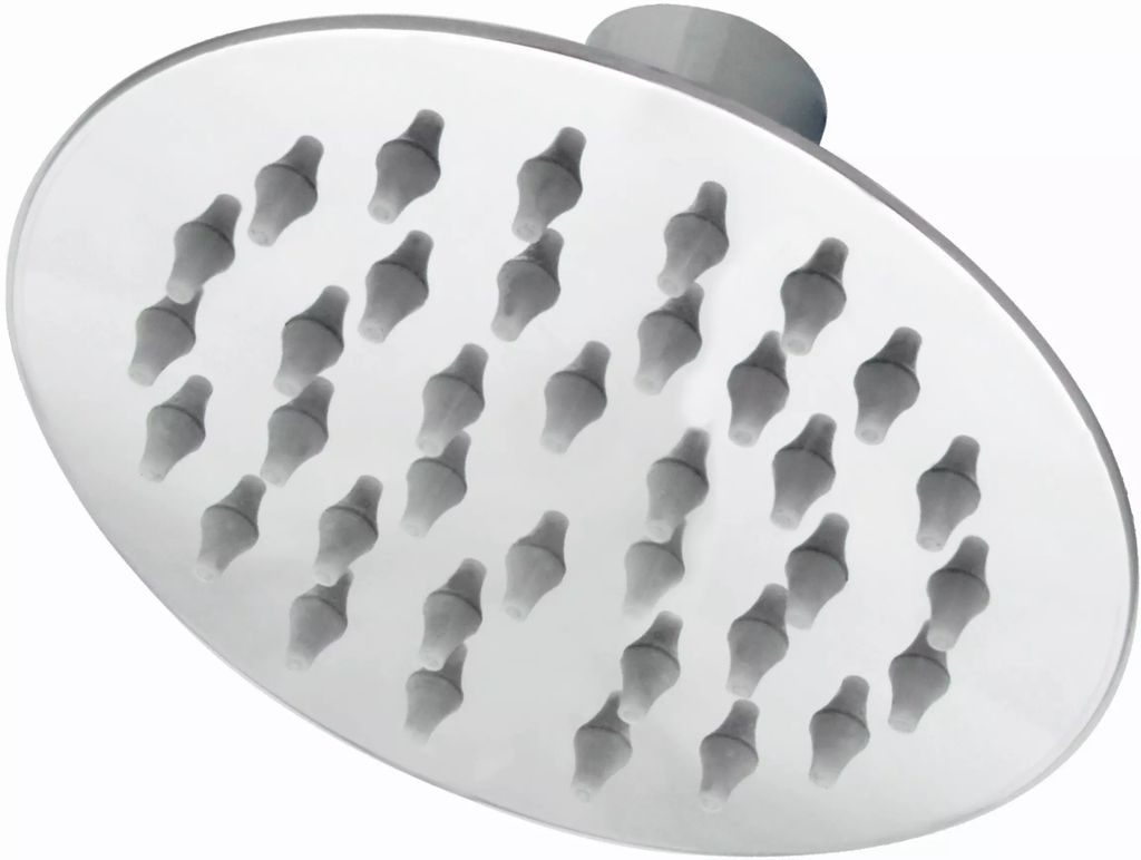 REGADERA REDONDA DELGADA 4" DE ACERO INOXIDABLE 201 ACABADO ESPEJO, RUGO