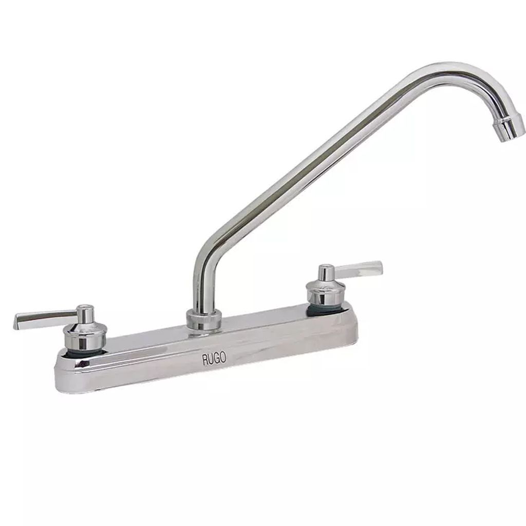 MEZCLADORA PARA FREGADERO 8" (CUBIERTA, MANERALES PALANCA, CARTUCHO CERAMICO) CROMO, RUGO