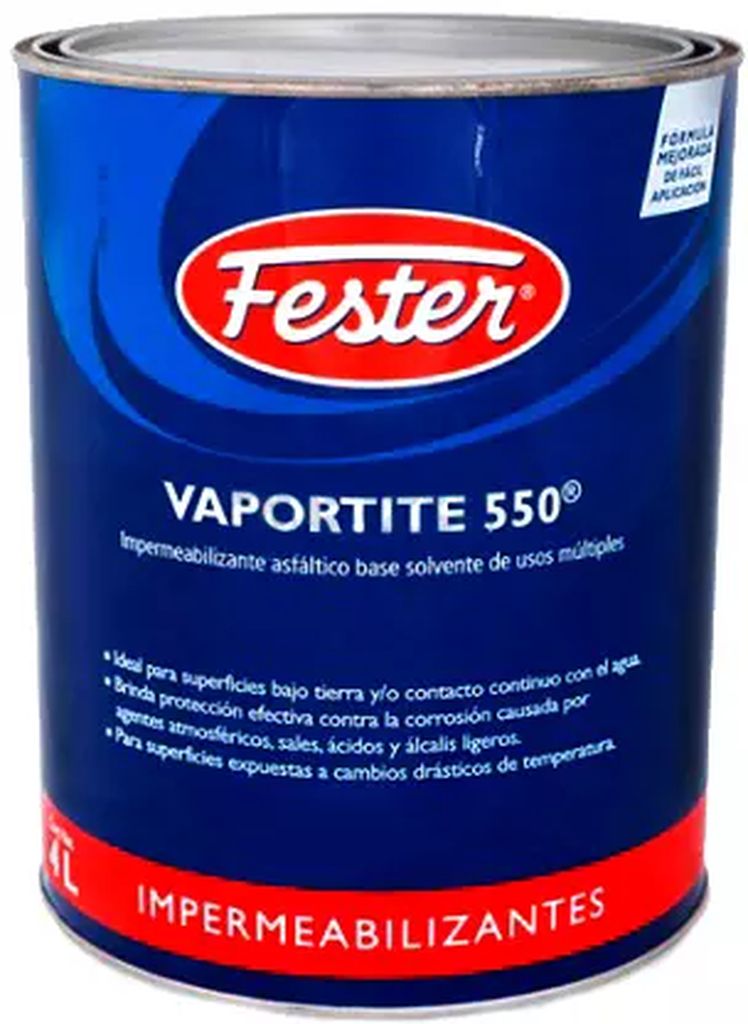 [R3 1628827] IMPERMEABILIZANTE ASFALTICO BASE SOLVENTE 4 LT (VAPORTITE 550), FESTER