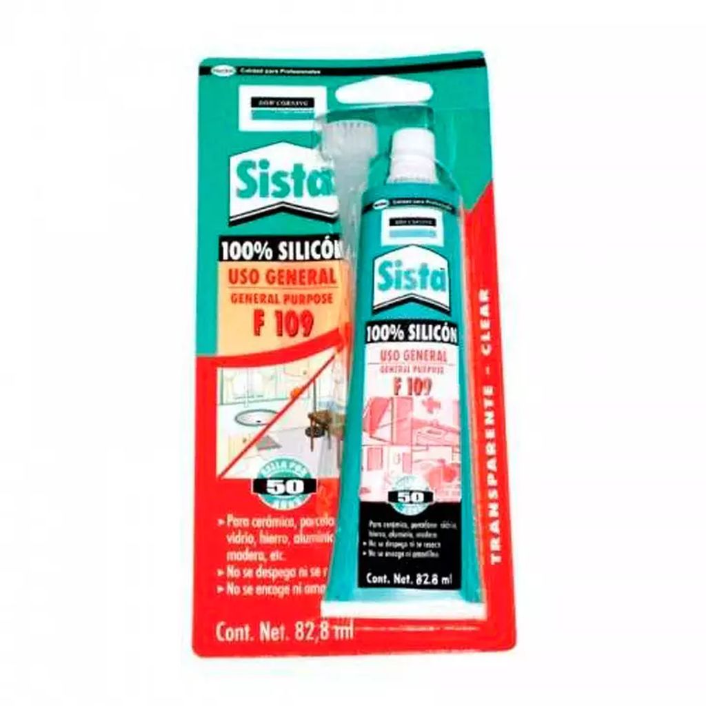 SILICON 100% TRANSPARENTE 82.2 ML USO GENERAL (F109), SISTA