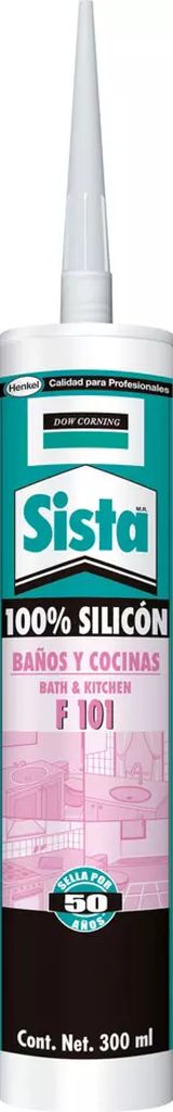 SILICON BAÑOS Y COCINAS BLANCO 300 ML (F101), SISTA