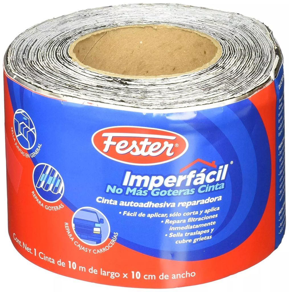 CINTA ASFALTICA AUTOADHERIBLE E IMPERMEABLE GRIS 10 MT X 10 CM (IMPERFACIL), FESTER
