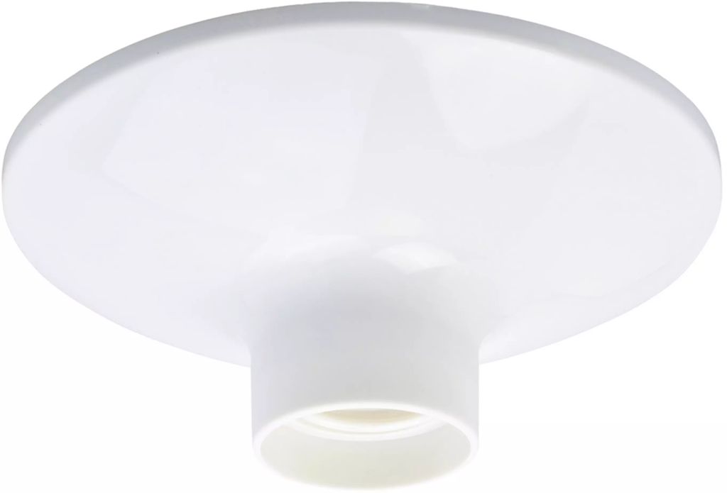 PORTA LAMPARA DE PLASTICO ANTI IMPACTO TECHO REDONDA 5" BLANCO, DEXSON
