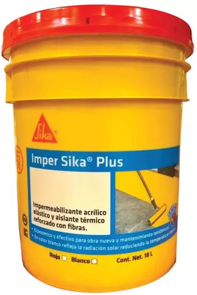 IMPERMEABILIZANTE 5 AÑOS 18 LT ROJO (IMPER SIKA PLUS), SIKA