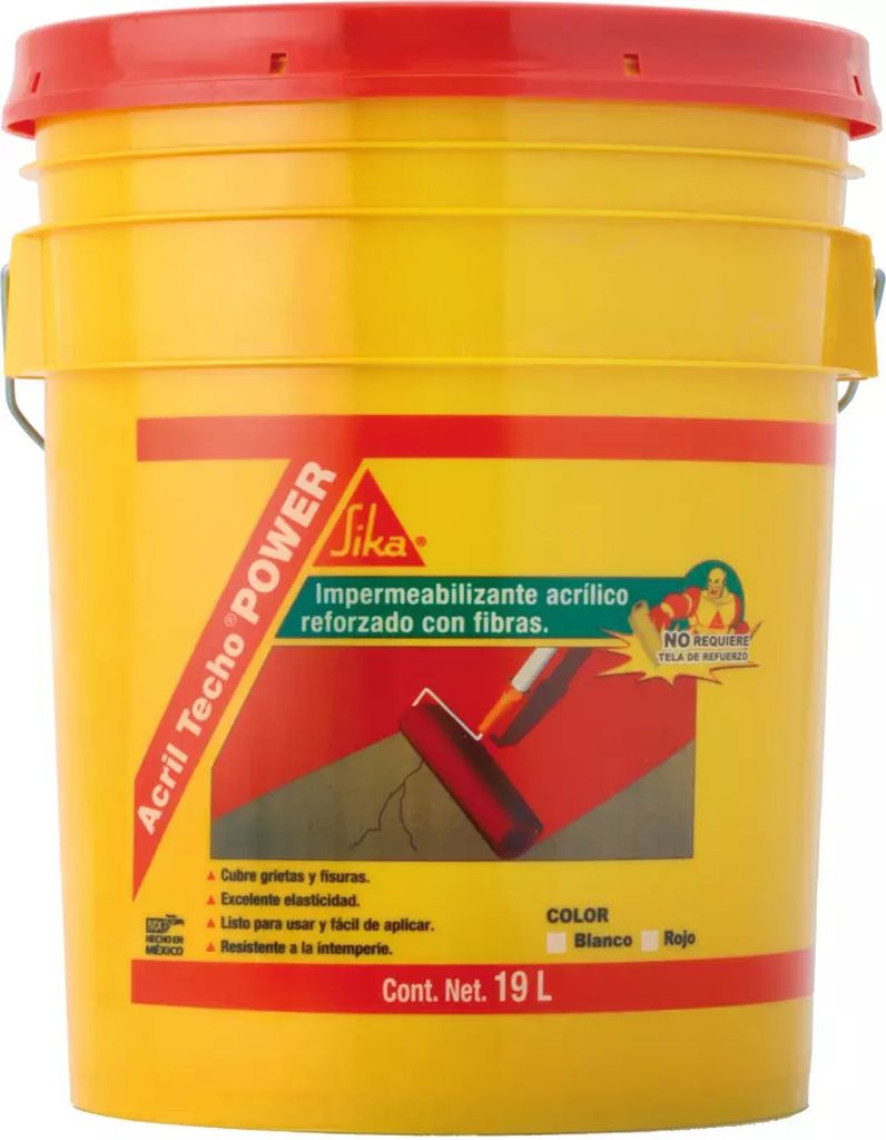 IMPERMEABILIZANTE ACRILICO Y AISLANTE TERMICO C/MICROESFERAS ACRIL TECHO 6 AÑOS 19LT BLANCO, SIKA