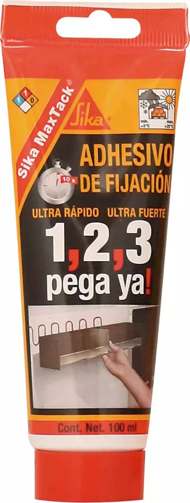 ADHESIVO DE MONTAJE INSTANTANEO MULTIUSOS (SIN CLAVOS) 100 ML (3.38 OZ) TUBO (SIKA MAXTACK), SIKA
