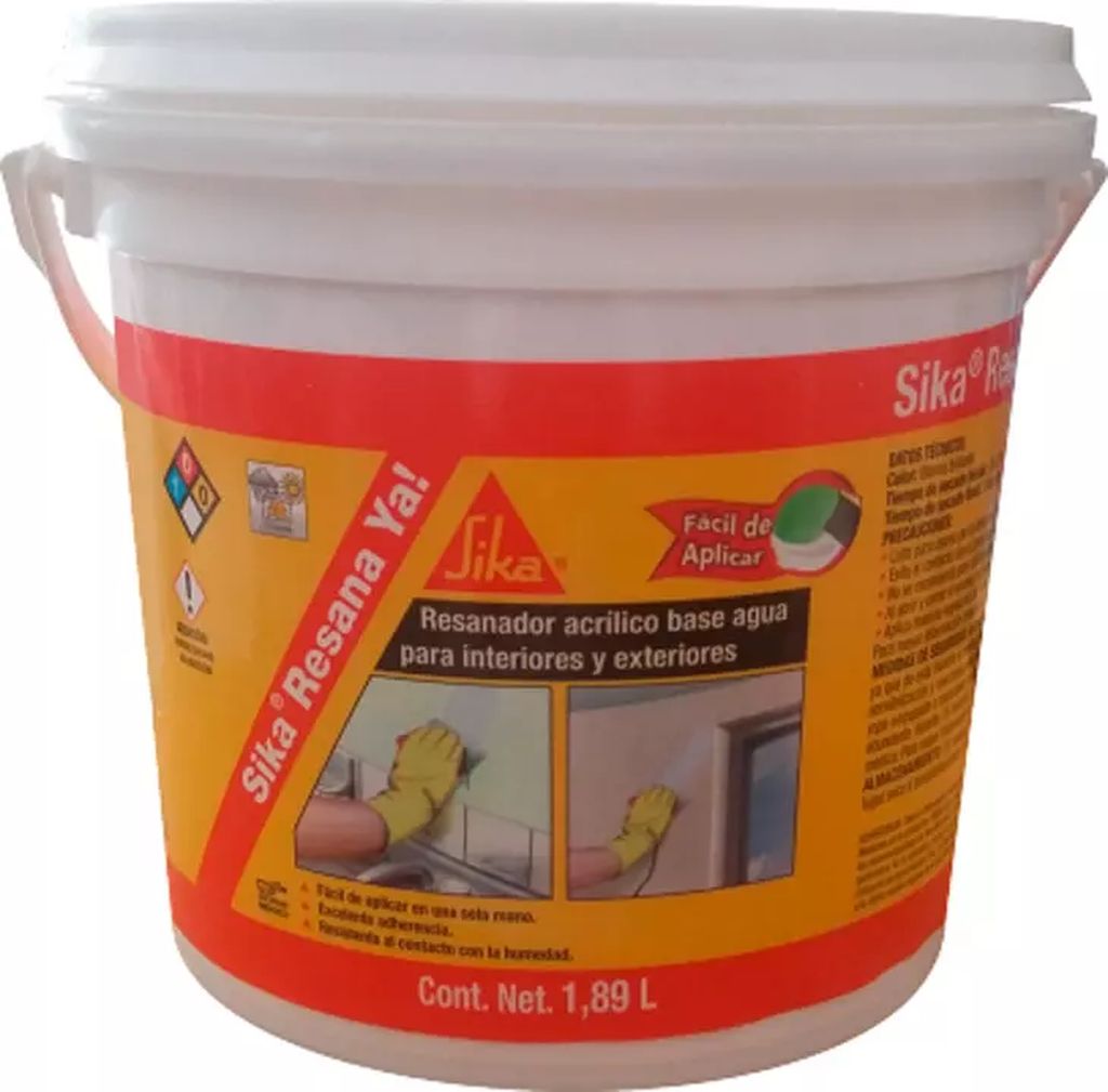 RESANADOR ACRILICO FLEXIBLE BASE AGUA PARA INTERIORES Y EXTERIORES 1.89L (64 OZ) RESANA YA!, SIKA