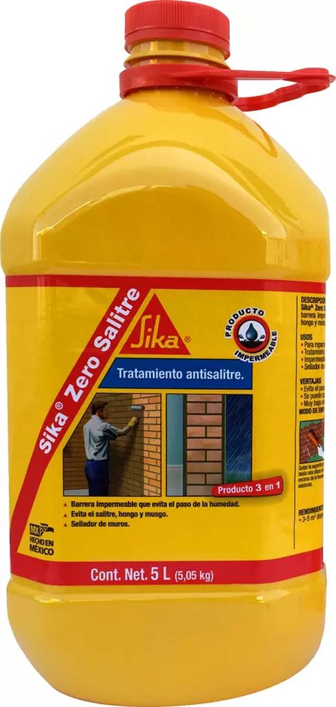 ELIMINADOR DE SALITRE Y HUMEDAD (5 LT) ZERO SALITRE PET, SIKA