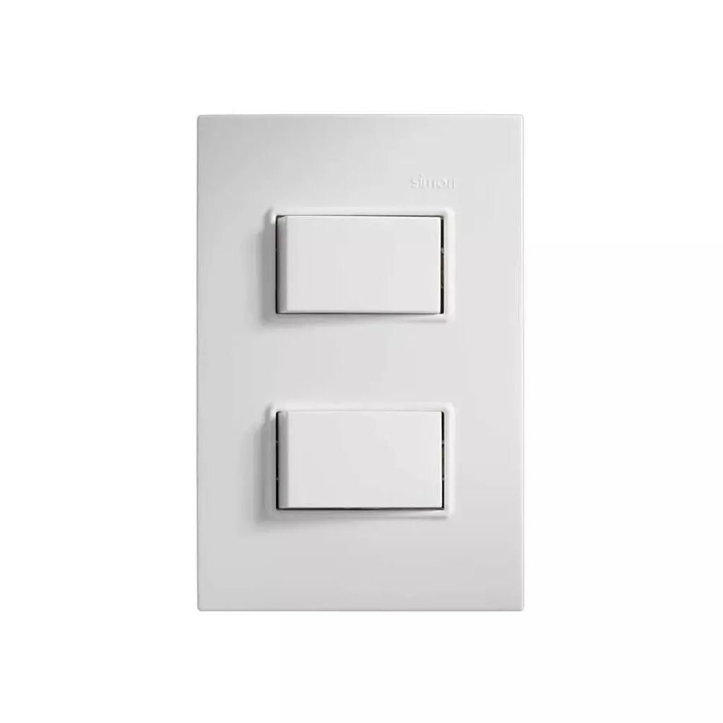 APAGADOR ELECTRICO CON PLACA DOBLE DE 2 Y 3 VIAS BLANCO 10A 127V, SIMON