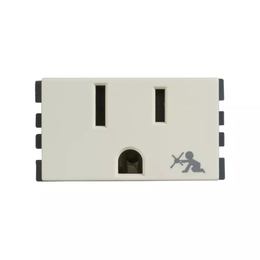 CONTACTO ELECTRICO SENCILLO 2P+T CON PROTECCION INFANTIL 15A 127V MARFIL, SIMON