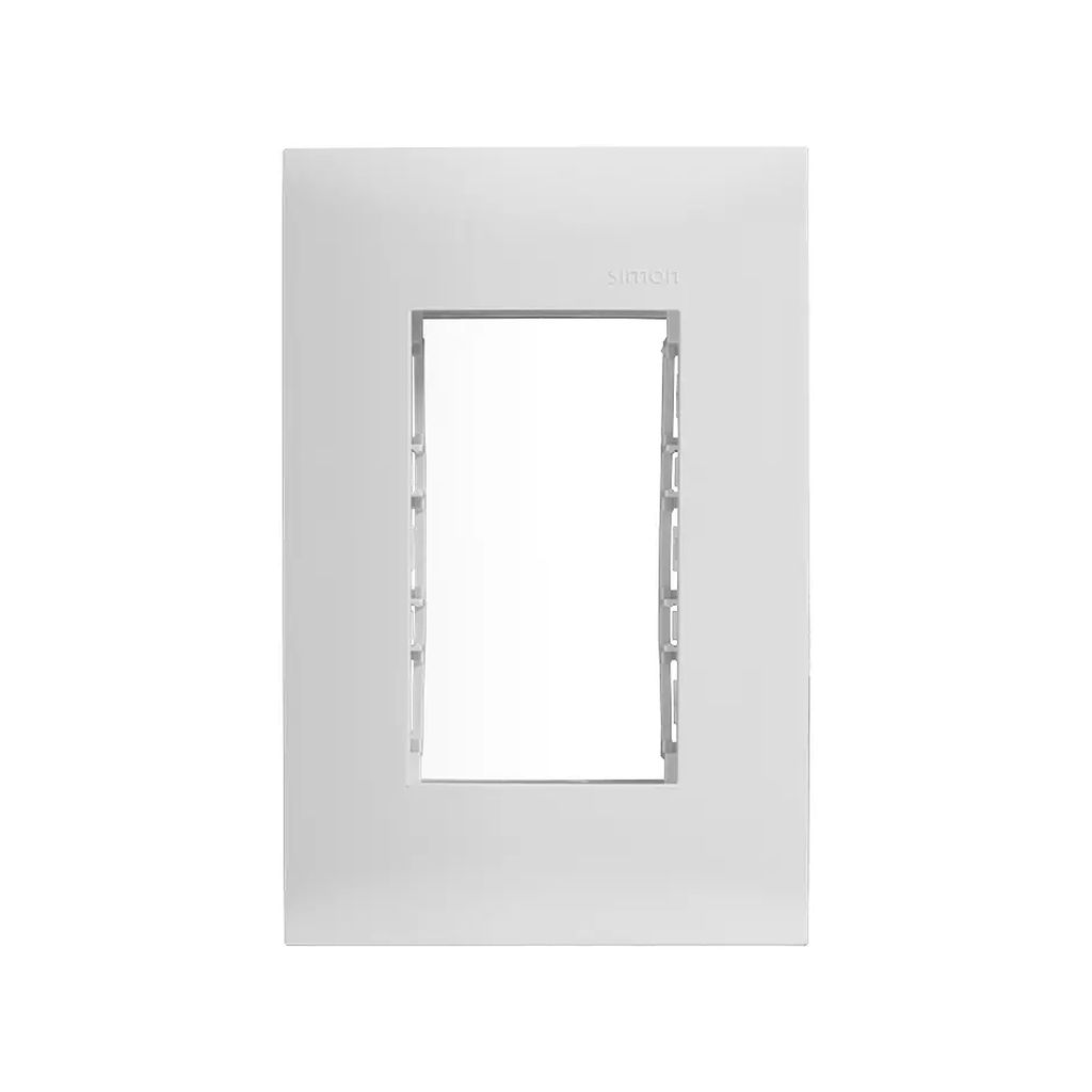 PLACA DE RESINA CON CHASIS TRIPLE ABS COLOR BLANCO, SIMON