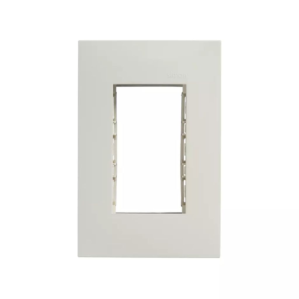 PLACA DE RESINA CON CHASIS TRIPLE ABS COLOR MARFIL, SIMON
