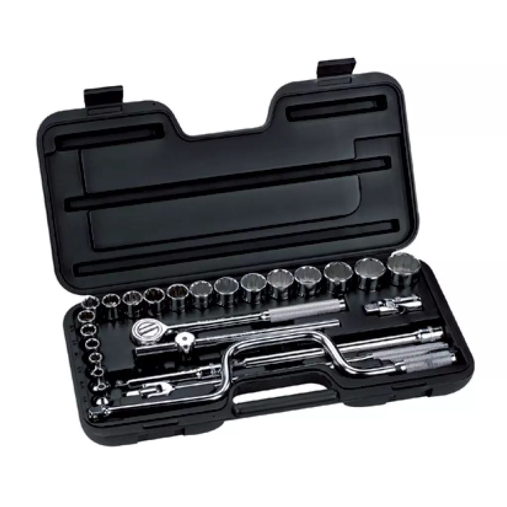 JUEGO DADOS CUADRO 1/2" CORTO STD  DADOS Y ACCS. (22 PZAS)  CJ. PLASTICA, STANLEY