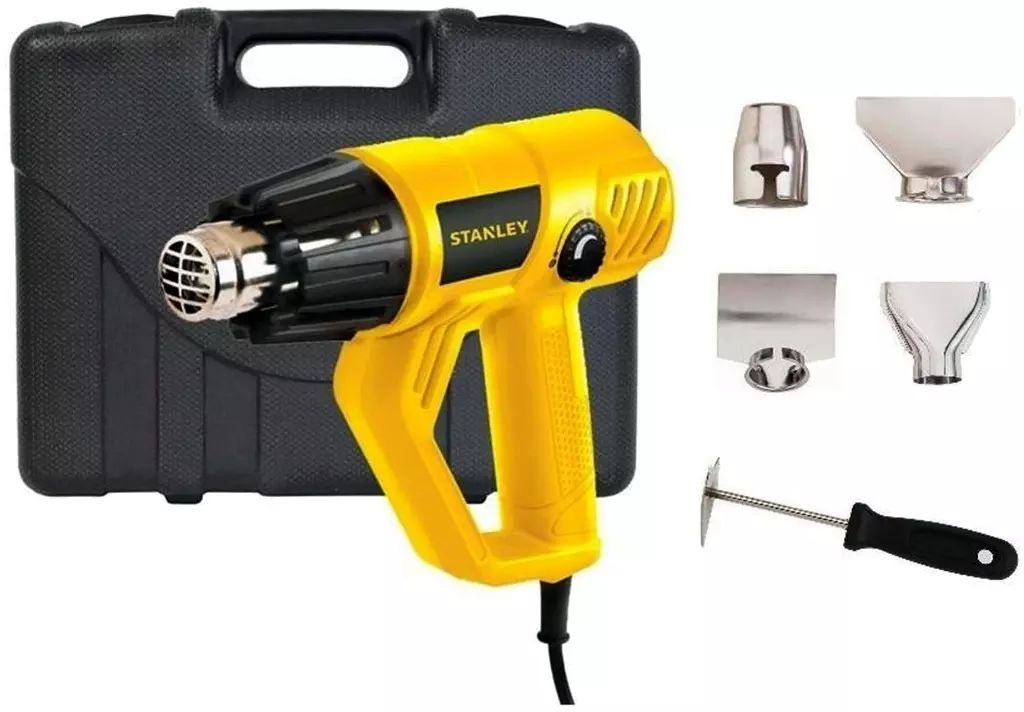 PISTOLA DE CALOR 1800 W 2 TEMPERATURAS 50/450°C-90/600°C CON ACCESORIOS, STANLEY