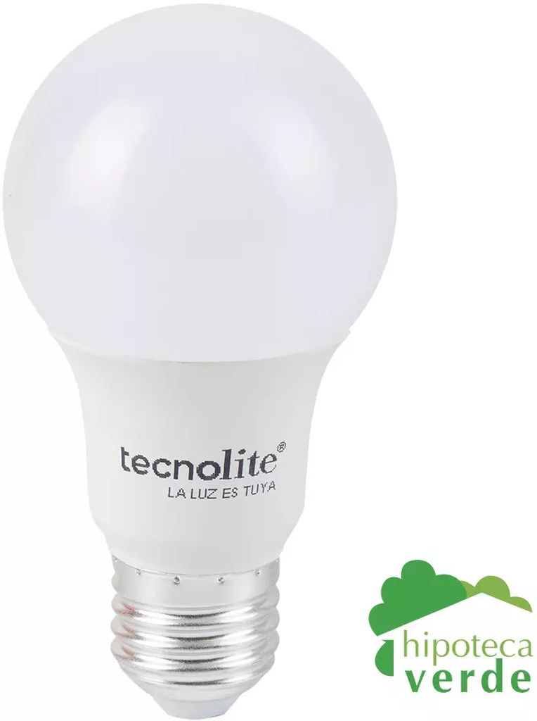 FOCO LED 8.5 W LUZ BLANCA 6500 K BASE E27 A19 SUPER AHORRADOR (HIDRUS I), TECNOLITE