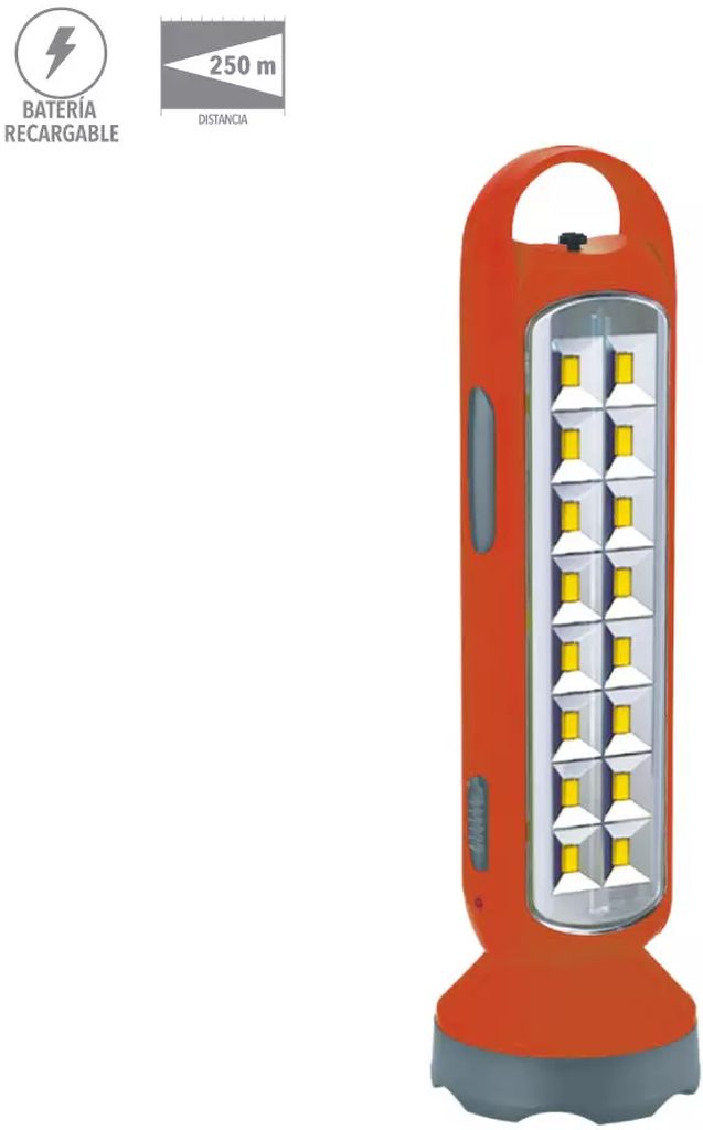 LINTERNA RECARGABLE DE PLASTICO DE LED 3 W LUZ DE DIA 6500 K 350-160 LM DE ABS (FORDONS II), TECNOLITE