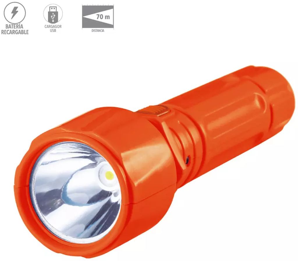 LINTERNA RECARGABLE DE PLASTICO DE LED 1 W LUZ DE DIA 6500 K 50 LM DE ABS ENTRADA USB (HANDEN I), TECNOLITE