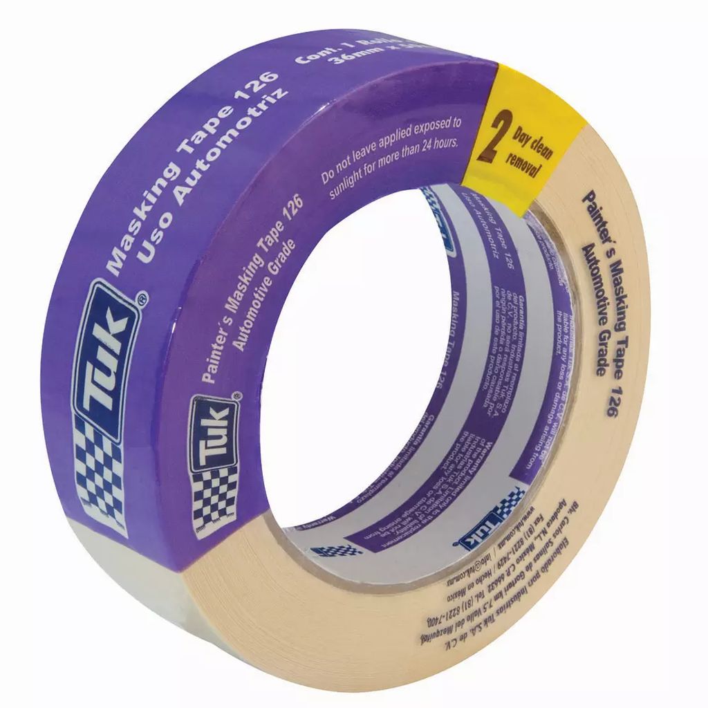 CINTA MASKING 36MM X 50M GRADO AUTOMOTRIZ 126, TUK