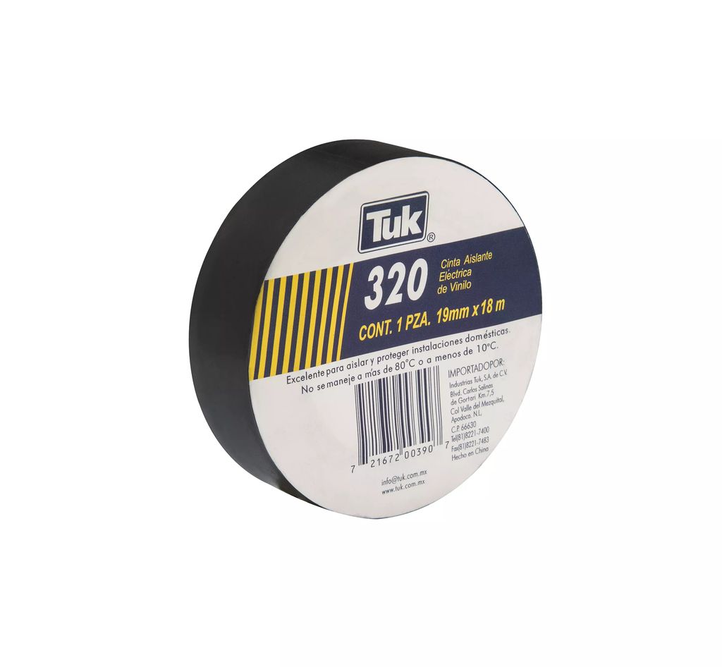 CINTA AISLANTE 19X18 VINIL NEGRO 320, TUK