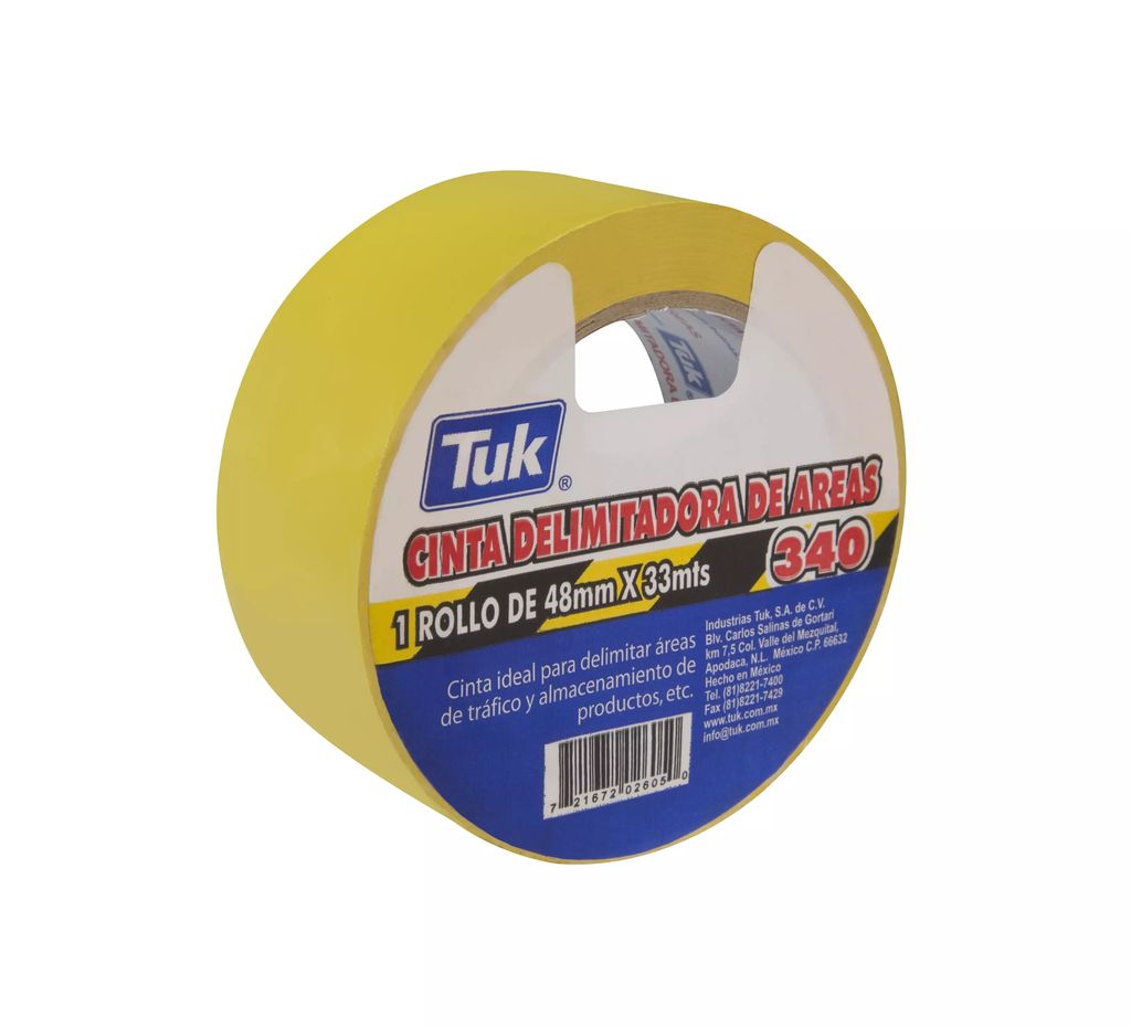 CINTA DELIMITADORA ADHESIVA 48MMX33MT AMARILLA, TUK