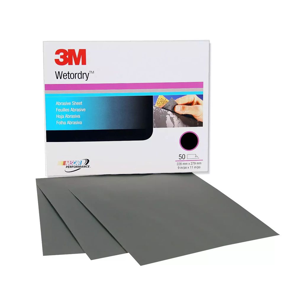 LIJA DE AGUA 9"X11" MICROFINA G3000 PINTURA-PASTA-METAL-VIDRIO-NO FERROSO (IMPERIAL WETORDRY), 3M