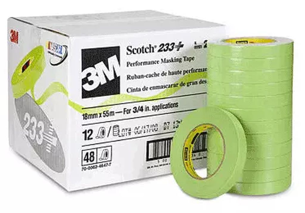 CINTA MASKING TAPE 233+ VERDE PARA ENMASCARAR 6 MM  X 55 MT, 3M