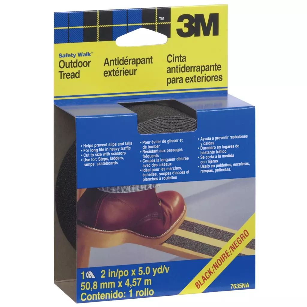 CINTA ANTIDERRAPANTE NEGRA PARA EXTERIORES ROLLO 5.08CMX4.57M, 3M