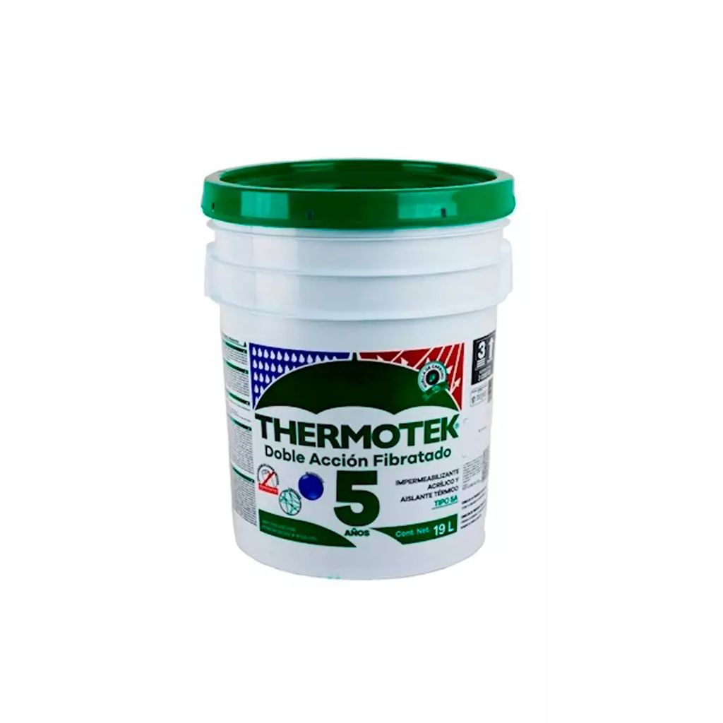 [T9 101236] IMPERMEABILIZANTE 5 AÑOS BLANCO FIBER MAX 5 19 LTS, THERMOTEK