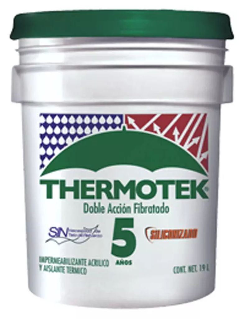 IMPERMEABILIZANTE 5 AÑOS ROJO FIBER MAX 5 19 LTS, THERMOTEK