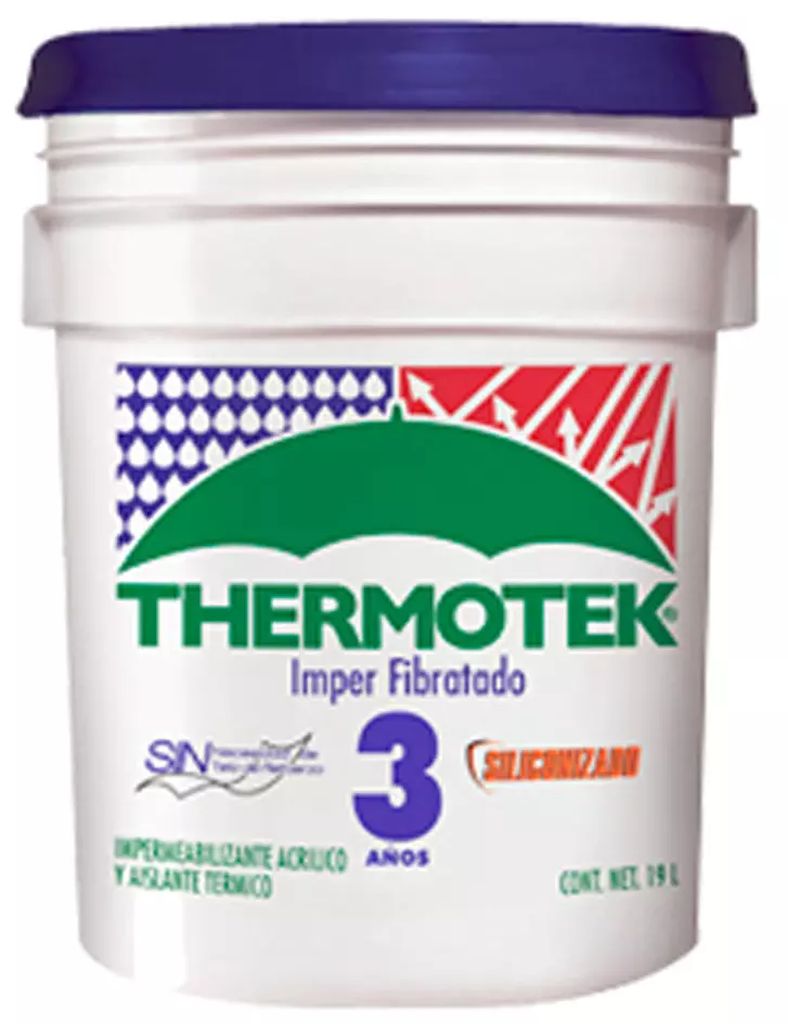 [T9 101239] IMPERMEABILIZANTE 3 AÑOS ROJO FIBER MAX 5 19 LTS, THERMOTEK