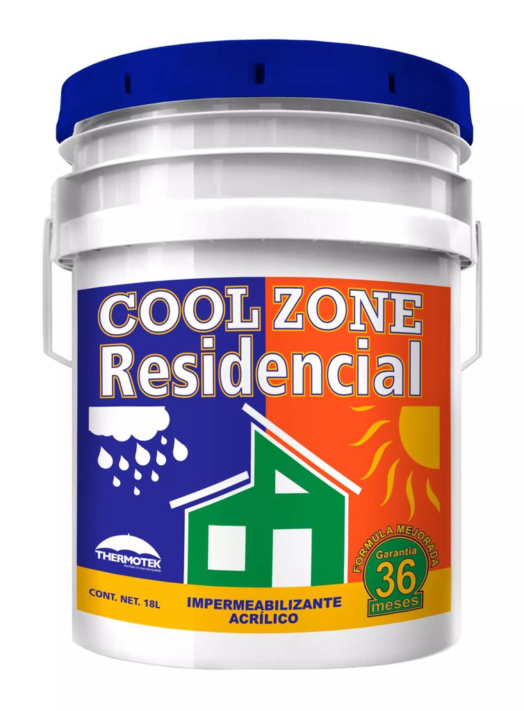 [T9 102161] IMPERMEABILIZANTE FIBRATADO 3 AÑOS 18 LT BLANCO COOL ZONE RESIDENCIAL, THERMOTEK