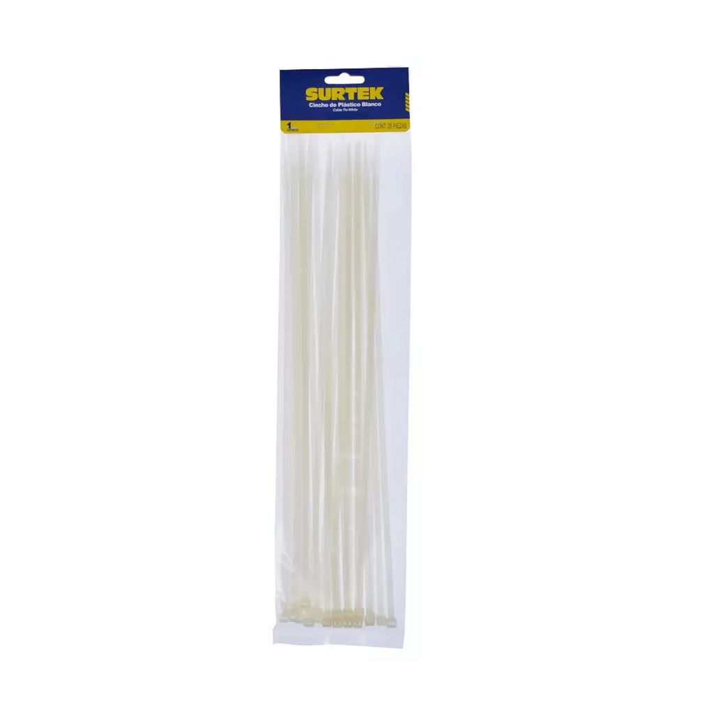 CINCHOS DE PLASTICO 368MM X 4.6MM BLANCO (25 PZAS), SURTEK