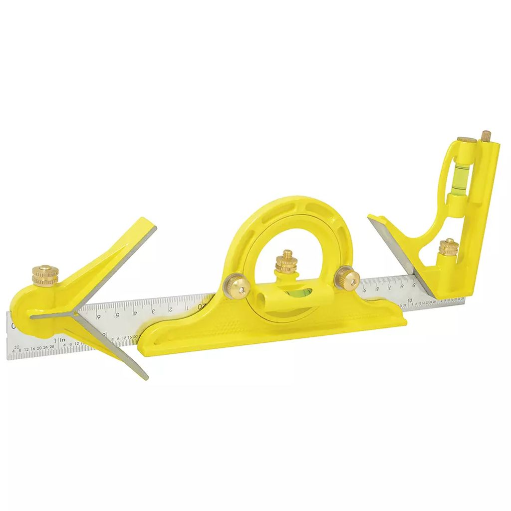 ESCUADRA DE COMBINACION 12 MANGO HIERRO CON BLOCK-ANGULO Y TRANSPORTADOR, SURTEK