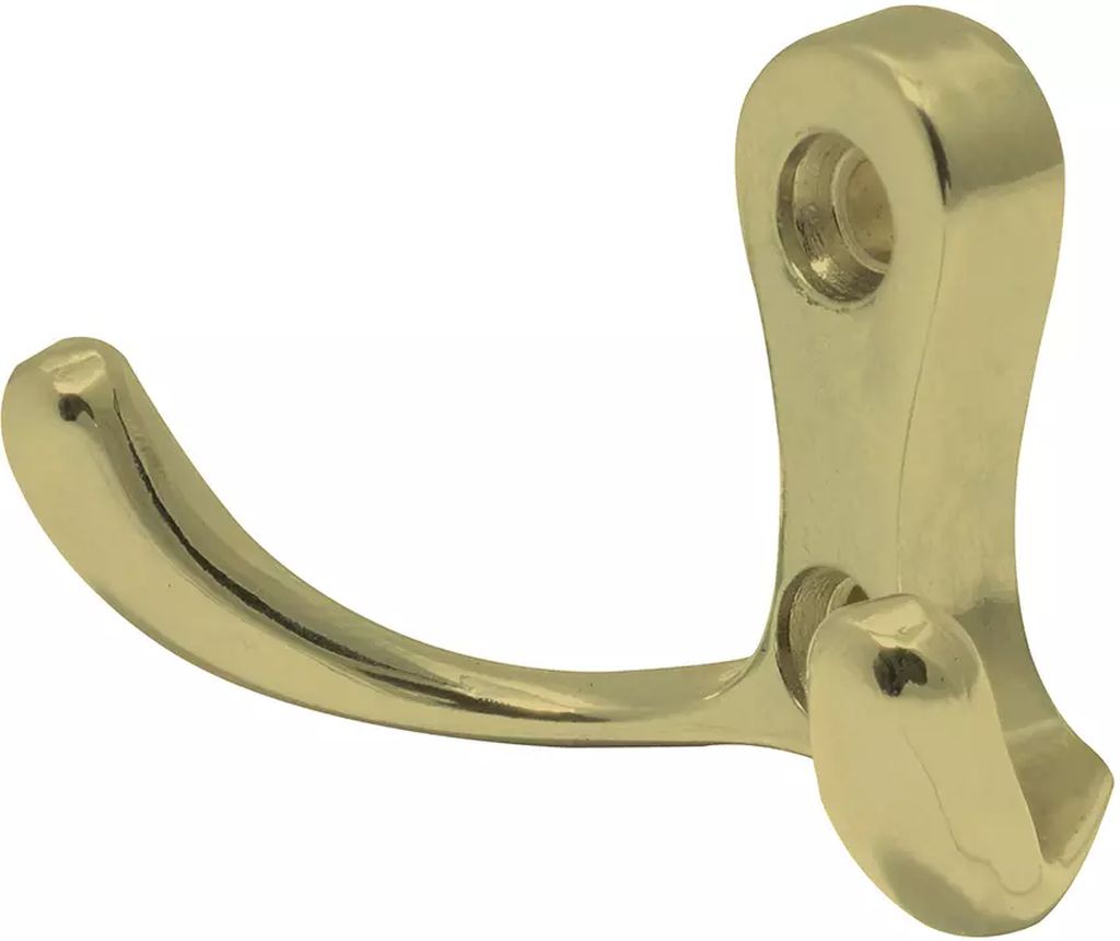 GANCHO PERCHERO DOBLE LATON BRILLANTE, LOCK
