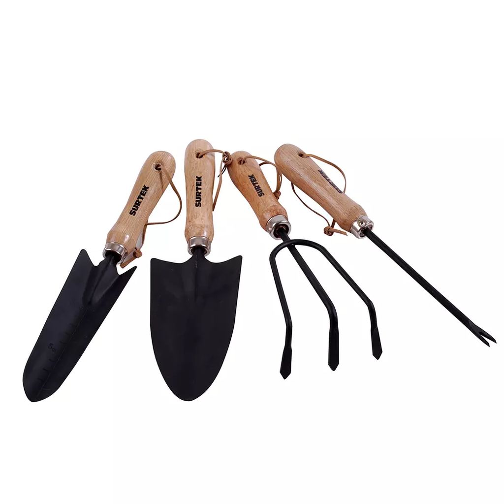 JUEGO DE HERRAMIENTA PARA JARDIN (CUCHARA,CULTIVADOR,TRANSPLANTADOR Y DESHIERBADOR), SURTEK