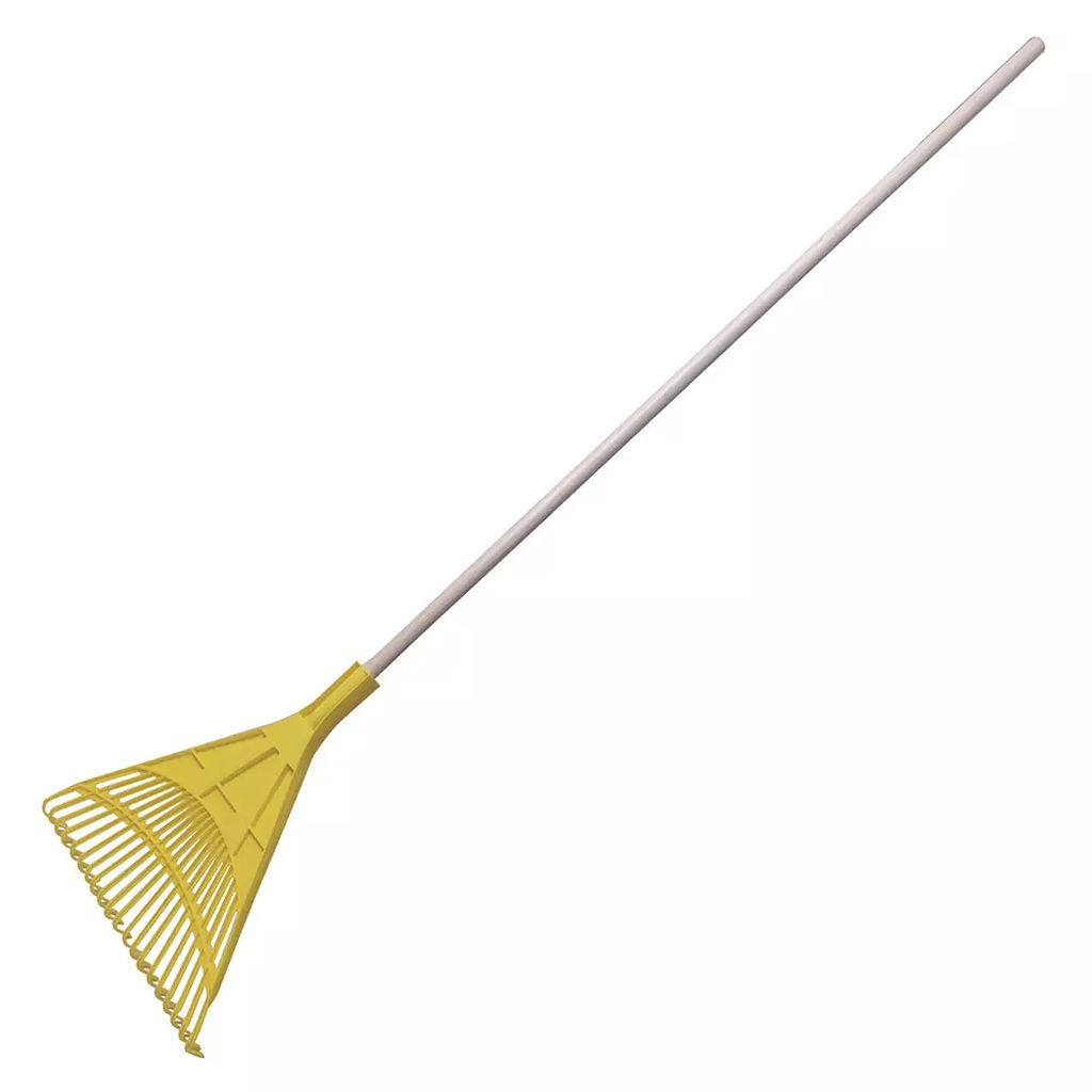 ESCOBA PARA JARDIN PLASTICA 20 DIENTES MANGO MADERA ALTO IMPACTO, SURTEK